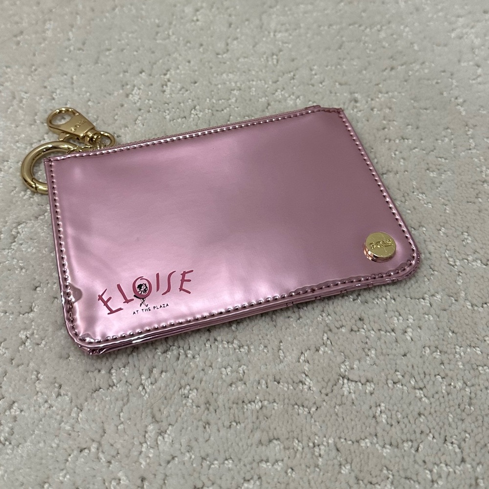 Stoney Clover Lane Eloise at the Plaza Card Holder Wallet Keychain pink Metallic - Picture 5 of 9